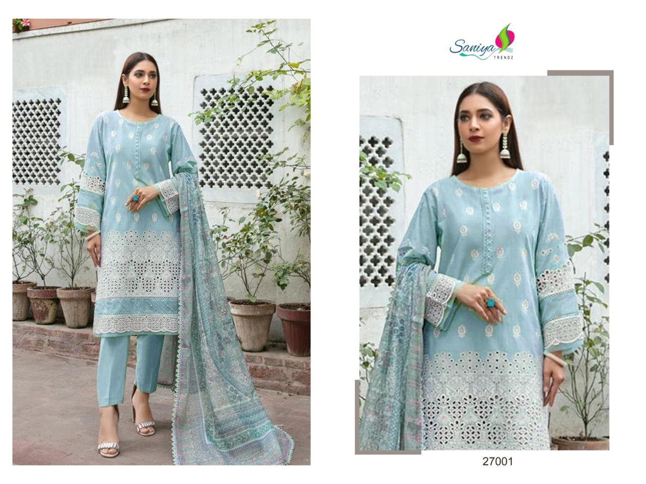 Maria B Chikankari Vol 27 By Saniya Cotton Pakistani Suits Wholesale Market In Surat